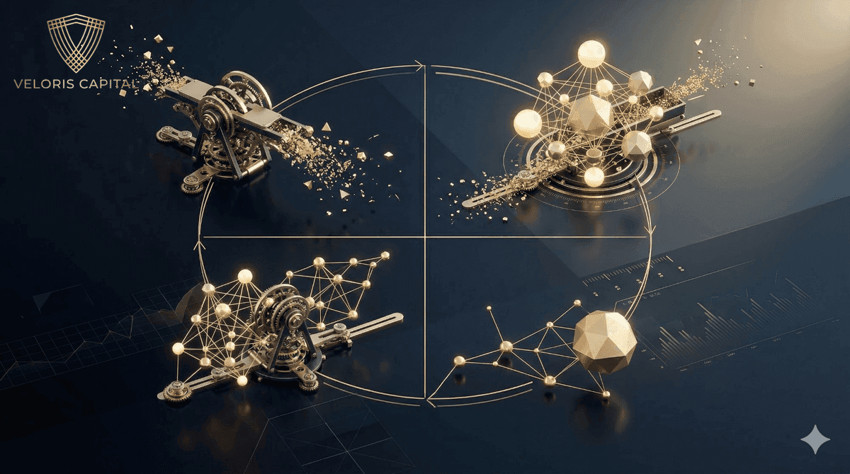 Four phases of systematic rebalancing — profit-taking, position reinforcement, conviction realignment, and new entries