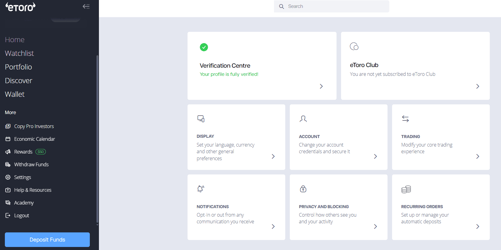 Open Settings